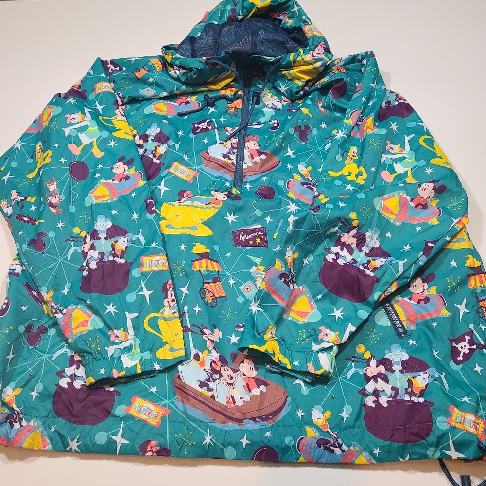 Disney Mickey Mouse and Friends Play In the Park Packable Rain Coat Jacket in XL